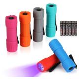 EverBrite Black Light Flashlight 6 Pack, UV Mini Flashlight, 9-Led 395nm Detector for Pet Urine, Stains, Scorpions, AAA Batteries Included