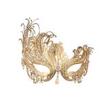 Aqearl Masquerade Mask for Women Metal Mask Shiny Rhinestone Venetian Party Evening Prom Ball Masks Bar Costumes Accessory (Phoenix Gold)