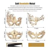 Aqearl Masquerade Mask for Women Metal Mask Shiny Rhinestone Venetian Party Evening Prom Ball Masks Bar Costumes Accessory (Phoenix Gold)