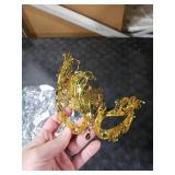 Aqearl Masquerade Mask for Women Metal Mask Shiny Rhinestone Venetian Party Evening Prom Ball Masks Bar Costumes Accessory (Phoenix Gold)