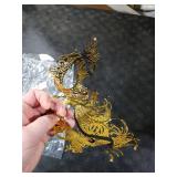 Aqearl Masquerade Mask for Women Metal Mask Shiny Rhinestone Venetian Party Evening Prom Ball Masks Bar Costumes Accessory (Phoenix Gold)