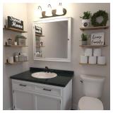 WOPITUES Wood Floating Shelves Set of 6, Shelves for Wall Decor, Farmhouse Shelf for Bedroom, Bathroom Storage Shelves, Book Shelves for Living Room - Rustic Brown