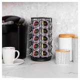 Mind Reader Single Serve Coffee Pod Carousel, 35 Pod Capacity, Lazy Susan, Metal Mesh, 6.15L x 6.15W x 12.5H, Black