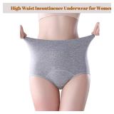 3pk Washable Incontinence Underwear for Women, Thin Lightweight Urine Leak Resistant Ladies Panties, Reusable Protective Briefs for Light Bladder Leakage (X-Large)