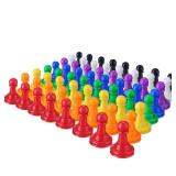 Zonon 64 Pcs Board Games Pieces Multicolor Plastic Pawn Chess Pieces, 1 Inch Tabletop Bulk for Board Component Tabletop Markers Accessories