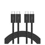 Belkin USB C to USB C Cable 2-Pack, 6.6ft, 60W - Type C Charger, iPhone Charger Cord, Soft, Braided, Flexible for iPhone 17, Galaxy S25, Pixel 10, Airpods, iPad Pro & More, Travel Essentials - Black