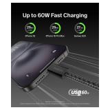 Belkin USB C to USB C Cable 2-Pack, 6.6ft, 60W - Type C Charger, iPhone Charger Cord, Soft, Braided, Flexible for iPhone 17, Galaxy S25, Pixel 10, Airpods, iPad Pro & More, Travel Essentials - Black