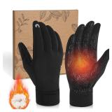 RIGWARL Upgraded Wool Gloves for Cold Weather, Women Men Winter Gloves for Late Fall and Early Winter Gifts, Warm Running Touchscreen Glove for Walking The Dog Hiking Camping Skiing Snow