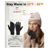 RIGWARL Upgraded Wool Gloves for Cold Weather, Women Men Winter Gloves for Late Fall and Early Winter Gifts, Warm Running Touchscreen Glove for Walking The Dog Hiking Camping Skiing Snow