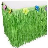 Hawaiian Hula Grass Table Skirt Decor 2pk
