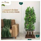 APPEARS NEW - PriorPet: Cat Tree with Leaves â Stable & Space-Saving Design â Scratching Posts â for Climbing, Hiding and Sleeping â Easy to Assemble â Durable Cat Trees for I