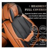 APPEARS NEW - Coverado Universal Seat Covers Front, 2-Pack Universal Seat Covers for Cars, Waterproof Nappa Leather Car Seat Covers with Head Pillow, Auto Protectors Fit for Most SUV Pick-up Truck-Bla