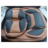 APPEARS NEW - Coverado Universal Seat Covers Front, 2-Pack Universal Seat Covers for Cars, Waterproof Nappa Leather Car Seat Covers with Head Pillow, Auto Protectors Fit for Most SUV Pick-up Truck-Bla
