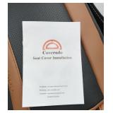APPEARS NEW - Coverado Universal Seat Covers Front, 2-Pack Universal Seat Covers for Cars, Waterproof Nappa Leather Car Seat Covers with Head Pillow, Auto Protectors Fit for Most SUV Pick-up Truck-Bla