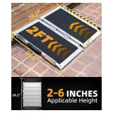 APPEARS NEW - VNN Portable Wheelchair Ramp 2FT, Non-Slip Aluminum Ramps for Wheelchairs for Home, Handicap Wheelchair Ramps for Home Steps, Aluminum Loading Dock Plates  - Retail: $85