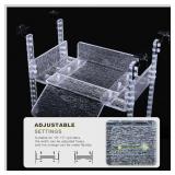 APPEARS NEW - SIKGFPN Adjustable Turtle Basking Platform, 16-19 Inch Wide, Slip-Resistant Ramp, Acrylic, Transparent, Ideal for Turtle Tank Accessories  - Retail: $72