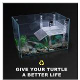 APPEARS NEW - SIKGFPN Adjustable Turtle Basking Platform, 16-19 Inch Wide, Slip-Resistant Ramp, Acrylic, Transparent, Ideal for Turtle Tank Accessories  - Retail: $72