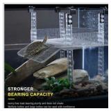 APPEARS NEW - SIKGFPN Adjustable Turtle Basking Platform, 16-19 Inch Wide, Slip-Resistant Ramp, Acrylic, Transparent, Ideal for Turtle Tank Accessories  - Retail: $72