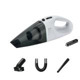 APPEARS NEW - Car Vacuum Cleaner, 12.1 inch Wired with Dust Box, Extended Hose and Multi-Tool Attachments for Auto Interior (Red)