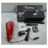 APPEARS NEW - Car Vacuum Cleaner, 12.1 inch Wired with Dust Box, Extended Hose and Multi-Tool Attachments for Auto Interior (Red)