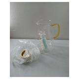 APPEARS NEW - Yirilan Glass Pitcher, 2.2 Liter Water Pitcher With Lid,Iced Tea Pitcher for Fridge,Carafe With Lid, Glass Water Jug For Juice, Milk, Cold Or Hot Beverages, 2 Quart