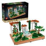 APPEARS NEW - LEGO Icons Fountain Garden Building Set - DIY Kit for Adults, Ages 18+ - Miniature Craft Building Blocks for Home Decor, Display - Gift for Birthdays - with Cypress Trees and Grape Vines