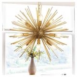 APPEARS NEW - ZIRALIO Modern 20 Golden Sputnik Chandelier 9-Lights Geometric Starburst Chandelier Light Fixture Modern Gold Solid Metal Sputnik Chandeliers for Dining Room, Kitchen, Bedroom, Living Ro