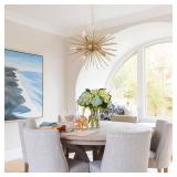 APPEARS NEW - ZIRALIO Modern 20 Golden Sputnik Chandelier 9-Lights Geometric Starburst Chandelier Light Fixture Modern Gold Solid Metal Sputnik Chandeliers for Dining Room, Kitchen, Bedroom, Living Ro