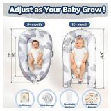 APPEARS NEW - Baby Lounger for Newborn 0â24 Months, Baby Pillow & Baby Nest Lounger, Organic Cotton Breathable Infant Pillow, Portable Baby Nest for Home & Travel (Grey)