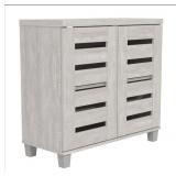 APPEARS NEW - Crete Lismore 12 Pair Shoe Storage Cabinet- Dusty Grey Oak  - Retail: $319
