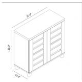 APPEARS NEW - Crete Lismore 12 Pair Shoe Storage Cabinet- Dusty Grey Oak  - Retail: $319