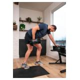 APPEARS NEW - PowerBlock Elite USA 90 Pound Adjustable Dumbbell 5-90. Durable Build, Innovative At Home Workout Equipment, Includes Stage 1, 2 & 3 Expansions Gray  - Retail: $434