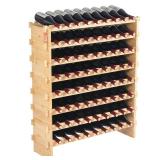 APPEARS NEW - VEVOR 72 Bottle Upgrade Modular Wine Rack, Continuously Store Pinot Bottles, 8-Tier Bamboo Wood Storage Rack, Floor Freestanding Wines Holder Display Shelf, Wobble-Free Shelves for Kitch
