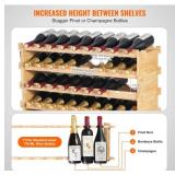 APPEARS NEW - VEVOR 72 Bottle Upgrade Modular Wine Rack, Continuously Store Pinot Bottles, 8-Tier Bamboo Wood Storage Rack, Floor Freestanding Wines Holder Display Shelf, Wobble-Free Shelves for Kitch