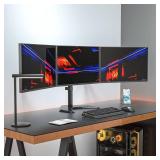 APPEARS NEW - WALI Triple Monitor Stand, Free Standing Three LCD Monitor Fully Adjustable Desk Mount Fits 3 Screens up to 27 inch, 22 lbs Weight Capacity per Arm (MF003), Black  - Retail: $66