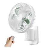 8.5-Inch Quiet Wall-Mounted Oscillation Fan with Remote & Timer, 4-Speed Adjustable for Small Bathrooms, Indoor Bedroom Cooling for RV, Adjustable Tilt, 5.92 ft Cord, Garage Cooling Fan for Home