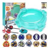 APPEARS NEW - COCOFOX Burst Set, 12 Battling Tops 3 Right-Spin Launcher and 1 Stadium, Toys for 6 Year Old Boys & Girls & Up (Amazon Exclusive) Green