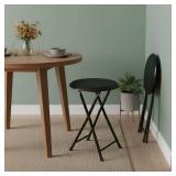 FACTORY SEALED - Lavish Home Folding Bar Stools - Set of 2 Heavy-Duty 18-Inch Stool - 225lb Capacity and Padded Seats for Dorm, Recreation or Game Room (Black)  - Retail: $68