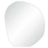 Novelty Mirror Irregular Shape (Asymetrical) Vanity or Accent Wall Mirror with Wall Fixture
