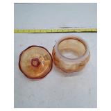 Amber Glass Pumpkin Candy Dish