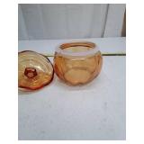 Amber Glass Pumpkin Candy Dish