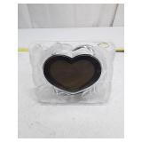 Crystal Heart Picture Frame with Rose Design