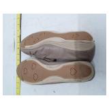 Taupe Leather Comfort Loafers - Size 10W