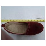 Red Suede Shearling-Lined House Slippers - Not Sure Size, see scale for reference