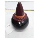 LED Halloween Black Cat Witch Ceramic Lantern, each has a chip in various spots