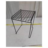 Black Metal Wire Grid Storage Shelf Stand
