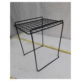 Black Metal Wire Grid Storage Shelf Stand