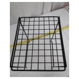 Black Metal Wire Grid Storage Shelf Stand