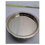 Decorative Metal Wine Coaster with Floral Filigree Design