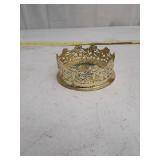 Decorative Metal Wine Coaster with Floral Filigree Design